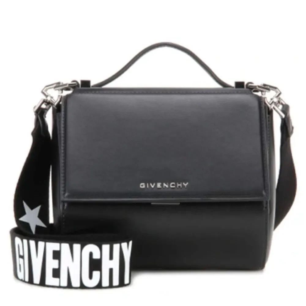 Authentic Givenchy Black Leather Top Handle Crossbody Mini Bag